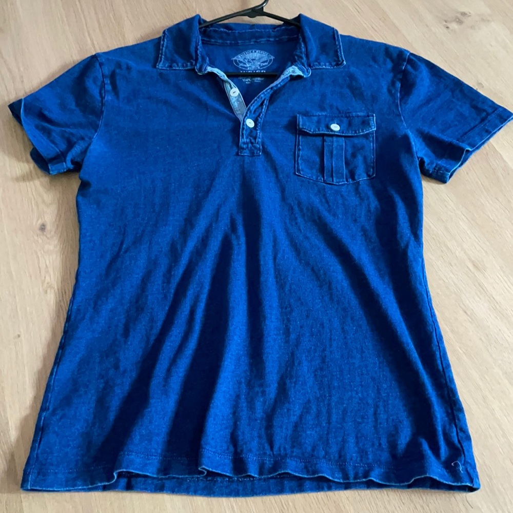 J. Crew indigo polo by Wallace & Barnes
